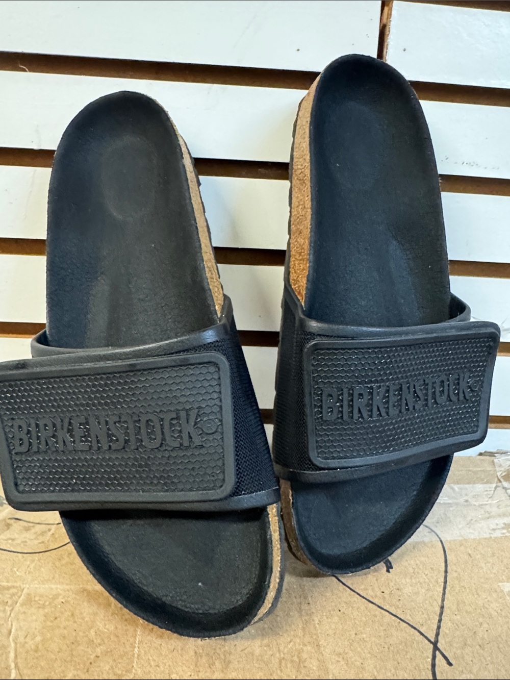 Birkenstock Black Cork Footbed Slide Sandals